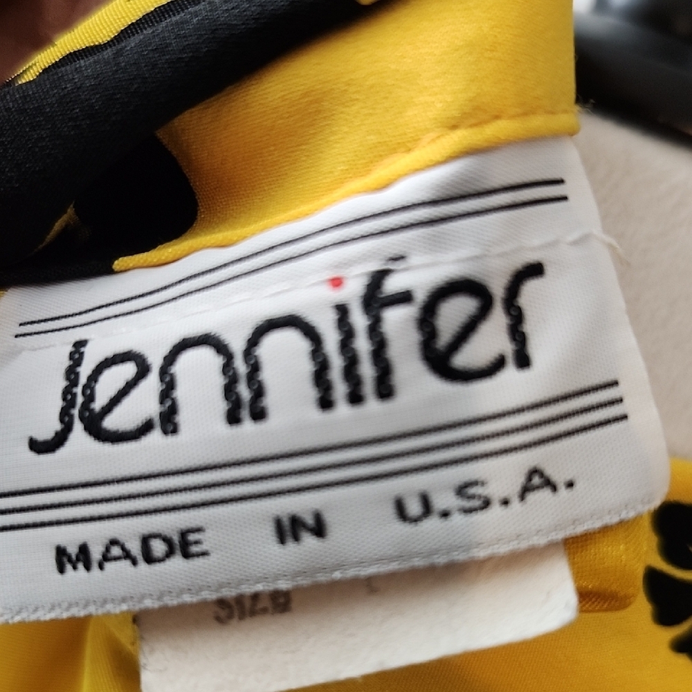 Jenni Bright Yellow and Black Floral Button Down Shirt - Picture 5 of 5